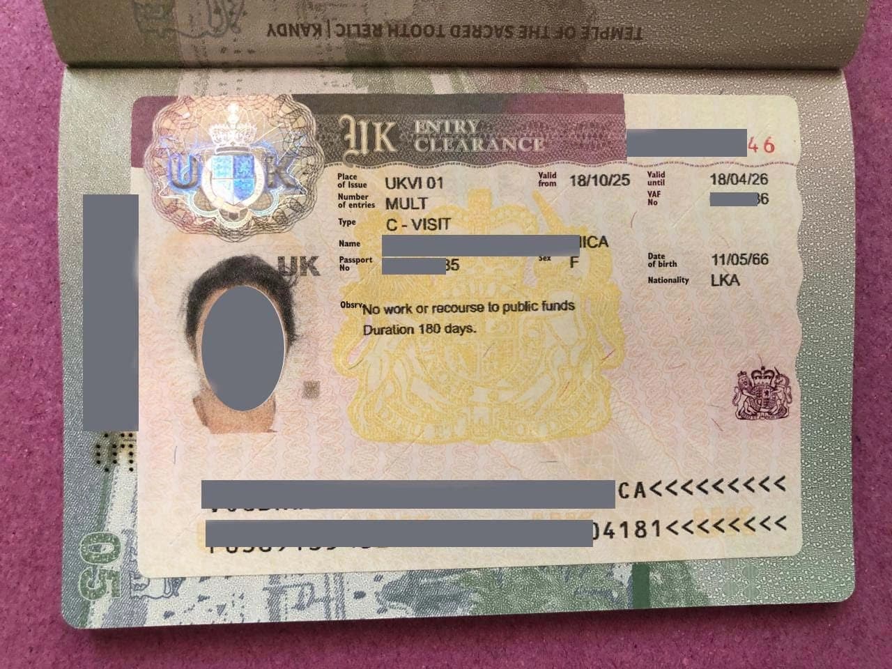 Approved visitor visitor visa clearance proof 1